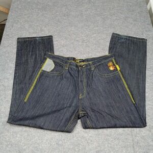 Miskeen Jeans Mens 38 Originals Streetwear Straight Embroidered Patchwork‎ Y2K